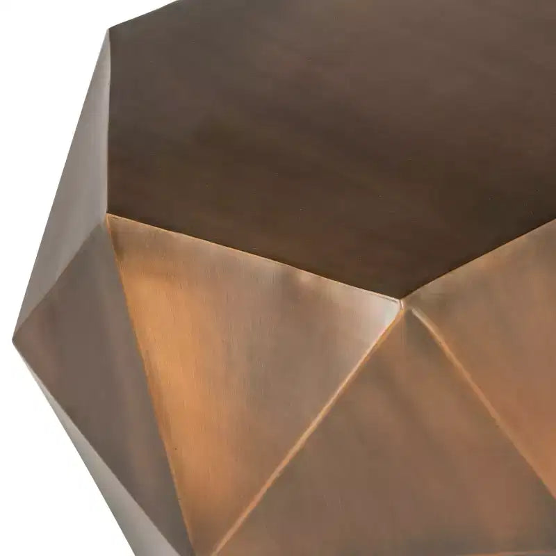 Copper Faceted Iron Side Table