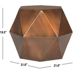 Copper Faceted Iron Side Table