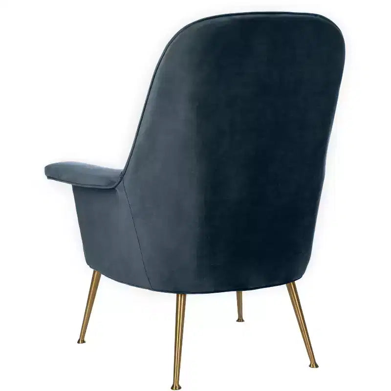 Dusty Rose Velvet Arm Chair with Gold Metal Legs