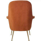 Dusty Rose Velvet Arm Chair with Gold Metal Legs