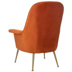 Dusty Rose Velvet Arm Chair with Gold Metal Legs