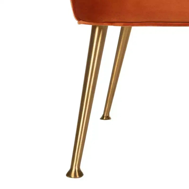 Dusty Rose Velvet Arm Chair with Gold Metal Legs