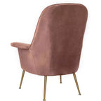 Dusty Rose Velvet Arm Chair with Gold Metal Legs