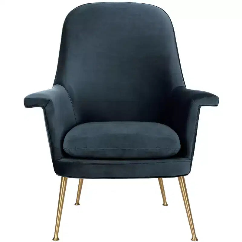 Dusty Rose Velvet Arm Chair with Gold Metal Legs
