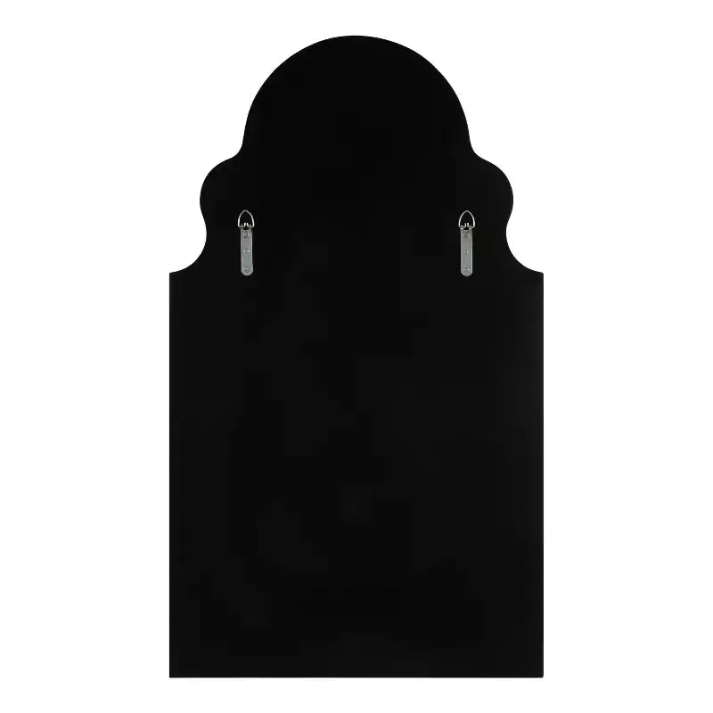 Black Moroccan Arch Wall Mirror with Scalloped Top