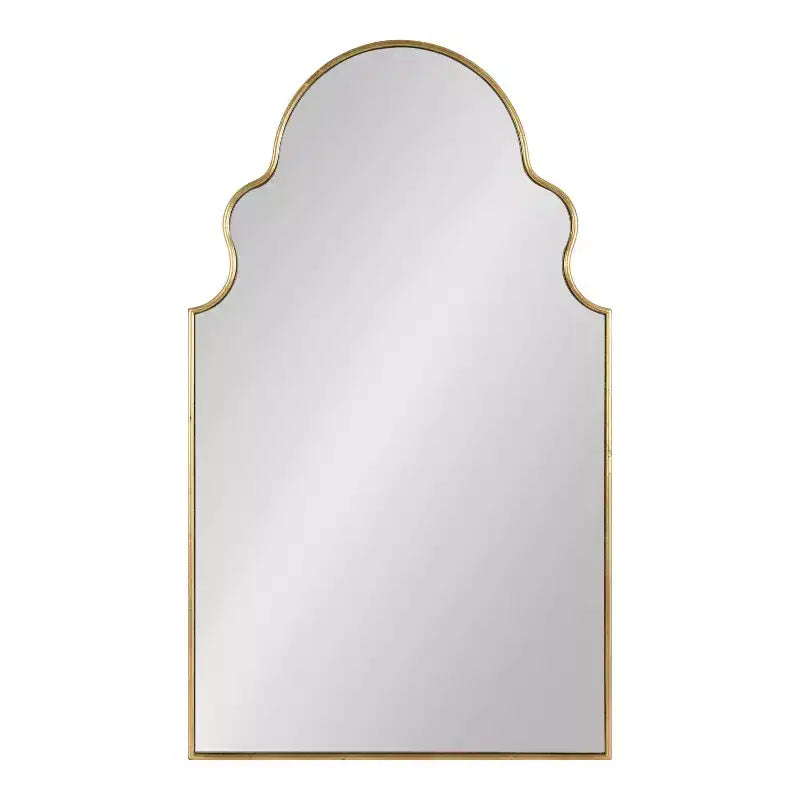 Black Moroccan Arch Wall Mirror with Scalloped Top