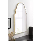 Black Moroccan Arch Wall Mirror with Scalloped Top