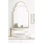 Black Moroccan Arch Wall Mirror with Scalloped Top