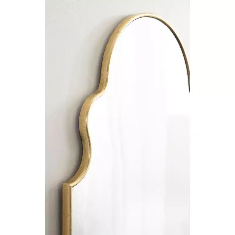 Black Moroccan Arch Wall Mirror with Scalloped Top