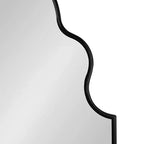Black Moroccan Arch Wall Mirror with Scalloped Top