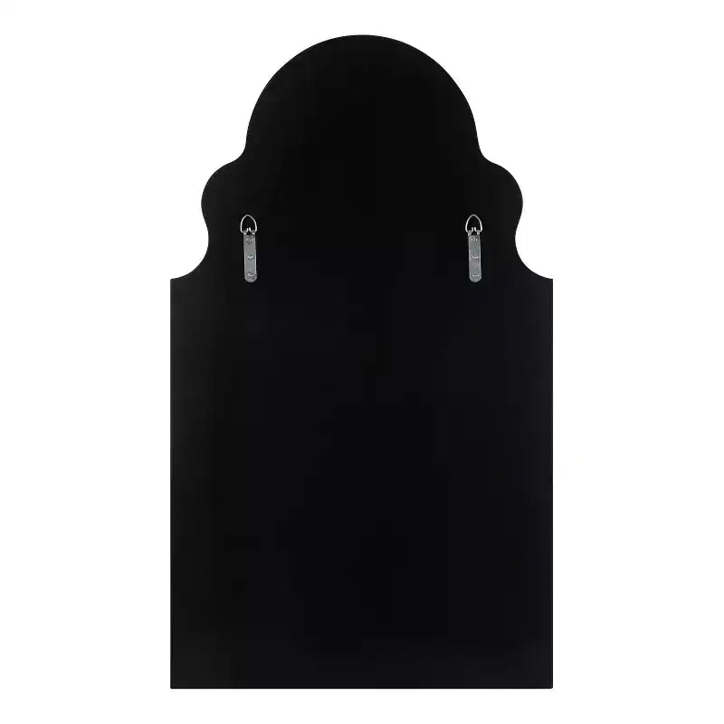 Black Moroccan Arch Wall Mirror with Scalloped Top