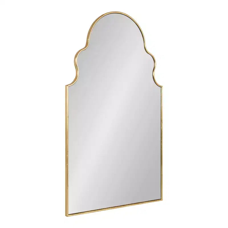 Black Moroccan Arch Wall Mirror with Scalloped Top