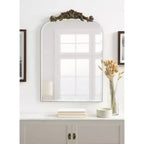 Black Beveled Frameless Arch Wall Mirror
