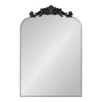 Black Beveled Frameless Arch Wall Mirror