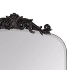 Black Beveled Frameless Arch Wall Mirror