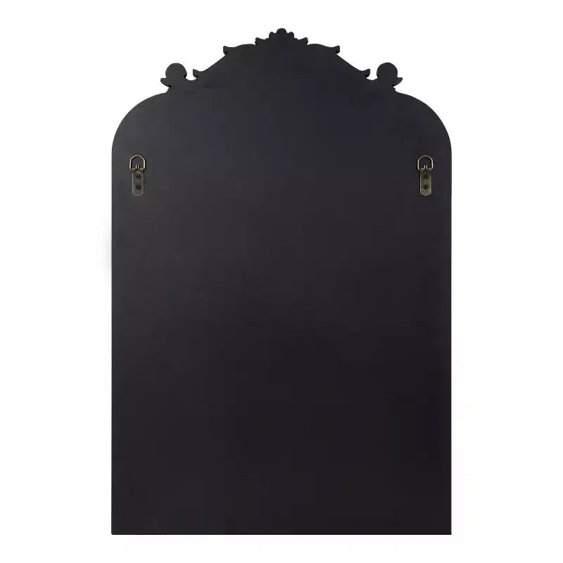 Black Beveled Frameless Arch Wall Mirror