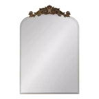 Black Beveled Frameless Arch Wall Mirror