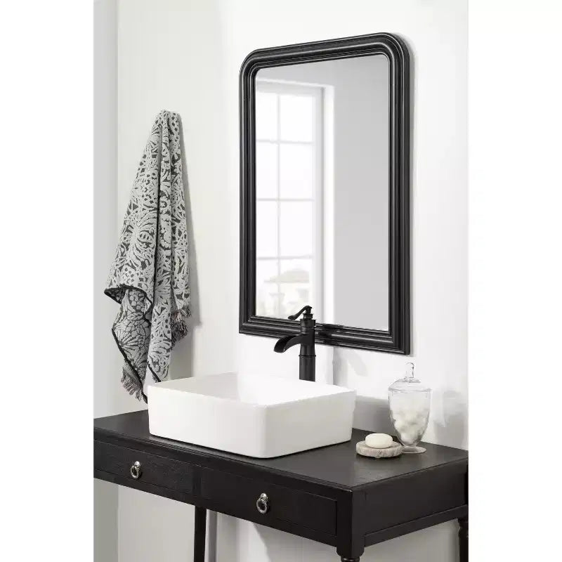 Black Radius Arch Wall Mirror