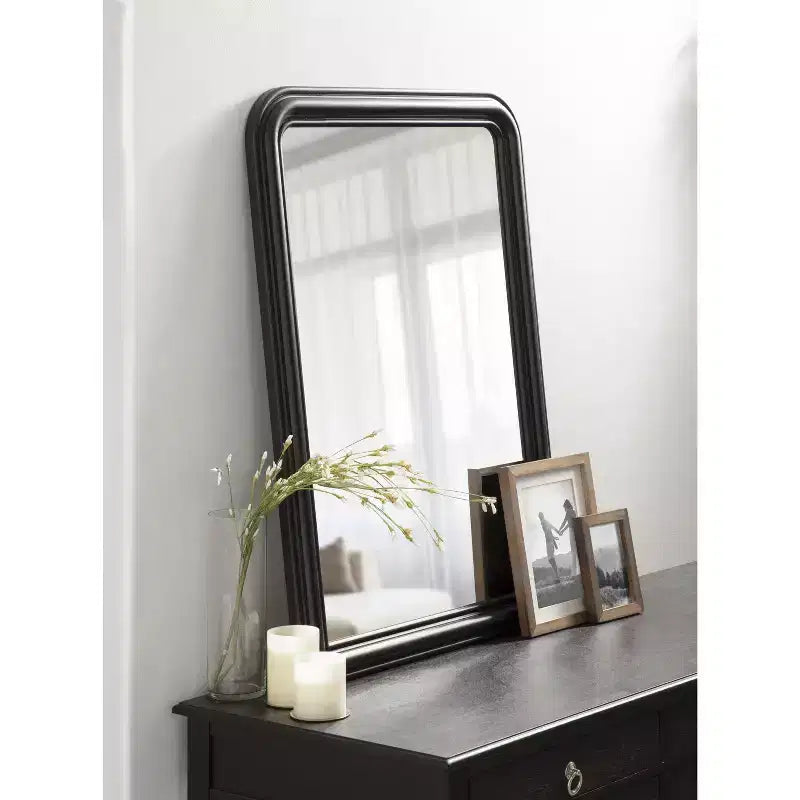 Black Radius Arch Wall Mirror