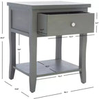 Ash Grey Nightstand with Storage Drawer and Open Shelf