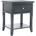 Ash Grey Nightstand with Storage Drawer and Open Shelf