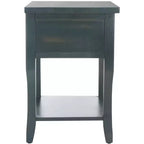 Ash Grey Nightstand with Storage Drawer and Open Shelf