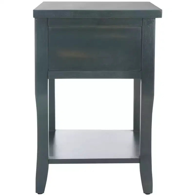 Ash Grey Nightstand with Storage Drawer and Open Shelf