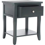 Ash Grey Nightstand with Storage Drawer and Open Shelf