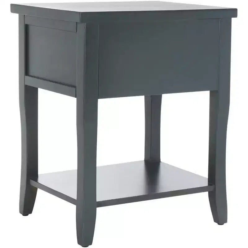 Ash Grey Nightstand with Storage Drawer and Open Shelf