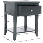 Ash Grey Nightstand with Storage Drawer and Open Shelf