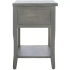 Ash Grey Nightstand with Storage Drawer and Open Shelf