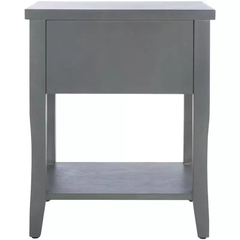 Ash Grey Nightstand with Storage Drawer and Open Shelf