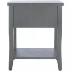 Ash Grey Nightstand with Storage Drawer and Open Shelf