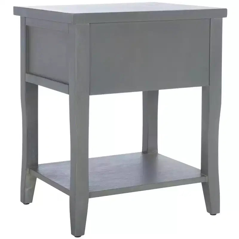Ash Grey Nightstand with Storage Drawer and Open Shelf