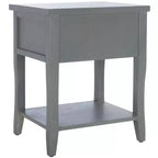 Ash Grey Nightstand with Storage Drawer and Open Shelf