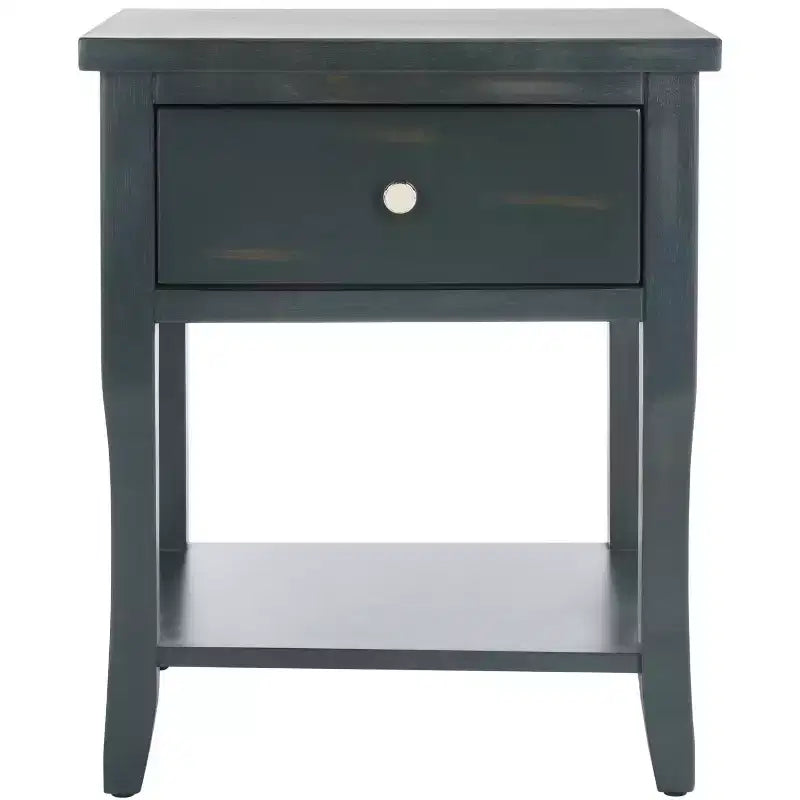 Ash Grey Nightstand with Storage Drawer and Open Shelf