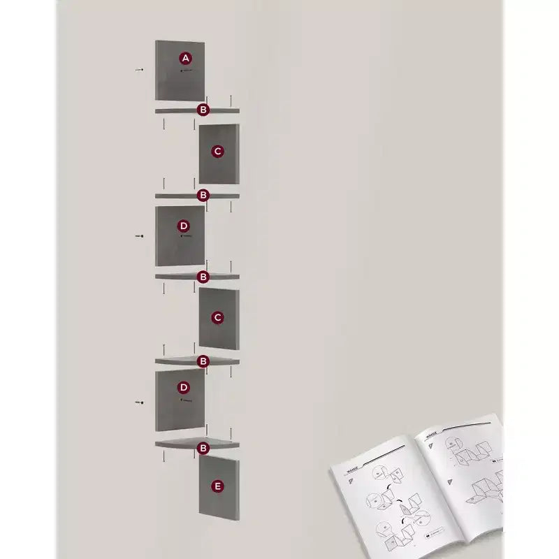 5-Tier Floating Corner Wall Shelf