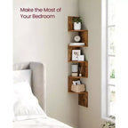 5-Tier Floating Corner Wall Shelf