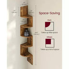 5-Tier Floating Corner Wall Shelf