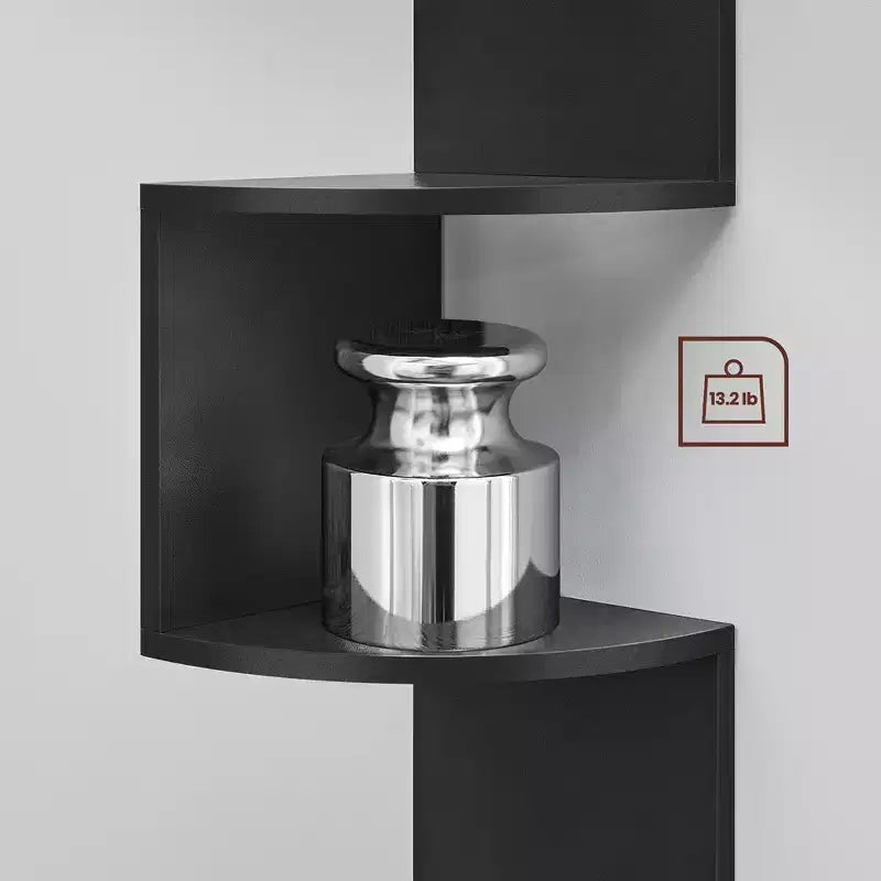 5-Tier Floating Corner Wall Shelf
