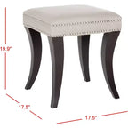 Taupe Upholstered Ottoman with Nailhead Trim