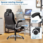 Kneading Massage Office Chair Height Adjustable with Flip-up Armrests