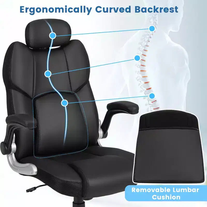 Kneading Massage Office Chair Height Adjustable with Flip-up Armrests