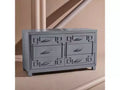 6 Drawer Modern Dresser White with Gold Accents