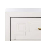 6 Drawer Modern Dresser White with Gold Accents