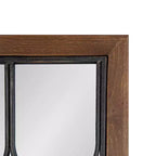 Walnut Brown Decorative Windowpane Mirror, 33.0 × 76.2 cm