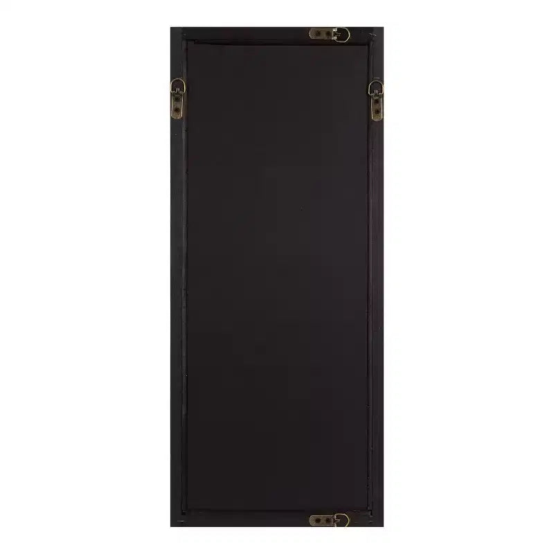 Walnut Brown Decorative Windowpane Mirror, 33.0 × 76.2 cm