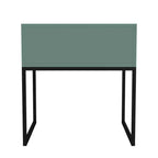 End Table with Storage Drawer and Black Metal Base