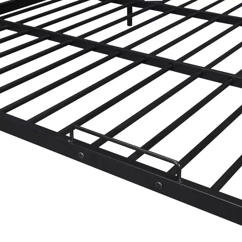 Metal Bunk Bed with Chrome Finish and Built-in Drawers