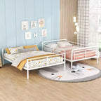 Metal Bunk Bed with Chrome Finish and Built-in Drawers